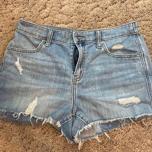 Aerie daydream elastic distressed denim jean  shorts